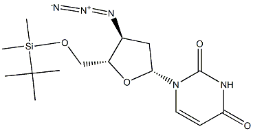 3'-Azido-5'-O-tert-butyldimethylsilyl-2',3'-dideoxyuridine Struktur