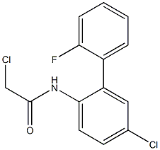 2-chloro-N-[4-chloro-2-(2-fluorophenyl)phenyl]acetamide Struktur