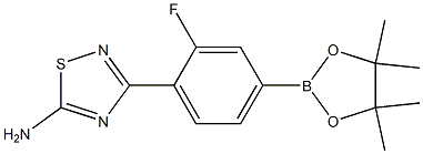 3-(2-fluoro-4-(4,4,5,5-tetramethyl-1,3,2-dioxaborolan-2-yl)phenyl)-1,2,4-thiadiazol-5-amine Struktur