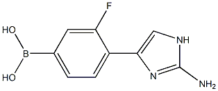 4-(2-amino-1H-imidazol-4-yl)-3-fluorophenylboronic acid Struktur