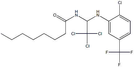 N-(2,2,2-TRICHLORO-1-(2-CHLORO-5-(TRIFLUOROMETHYL)ANILINO)ETHYL)OCTANAMIDE Struktur