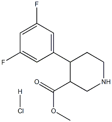 METHYL 4-(3,5-DIFLUOROPHENYL)PIPERIDINE-3-CARBOXYLATE HYDROCHLORIDE Struktur