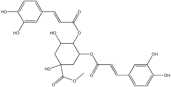 1,3-dihydroxy-4,5-dicaffeoyloxy cyclohexane carboxylic acid methyl ester Struktur