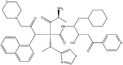 4-N-(morpholinoacetyl-(1-naphthyl)-alanyl-N-methyl-(4-thiazolyl)-alanyl)amino-3-hydroxy-5-cyclohexyl-1-(4-pyridyl)-1-pentanone Struktur