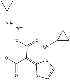 platinum(II) bis(cyclopropylamine)-1,3-dithiol-2-ylidenemalonate Struktur