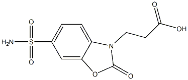 3-[6-(AMINOSULFONYL)-2-OXO-1,3-BENZOXAZOL-3(2H)-YL]PROPANOIC ACID Struktur