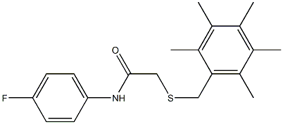 N1-(4-fluorophenyl)-2-[(2,3,4,5,6-pentamethylbenzyl)thio]acetamide Struktur