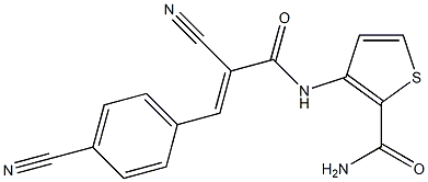 3-{[2-cyano-3-(4-cyanophenyl)acryloyl]amino}thiophene-2-carboxamide Struktur