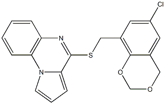 4-{[(6-chloro-4H-1,3-benzodioxin-8-yl)methyl]thio}pyrrolo[1,2-a]quinoxaline Struktur