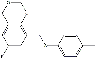 6-fluoro-8-{[(4-methylphenyl)thio]methyl}-4H-1,3-benzodioxine Struktur