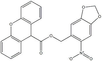 (6-nitro-1,3-benzodioxol-5-yl)methyl 9H-xanthene-9-carboxylate Struktur