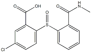 5-chloro-2-({2-[(methylamino)carbonyl]phenyl}sulfinyl)benzoic acid Struktur