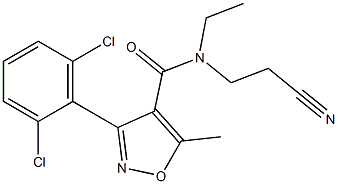 N4-(2-cyanoethyl)-N4-ethyl-3-(2,6-dichlorophenyl)-5-methylisoxazole-4-carboxamide Struktur