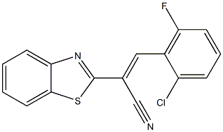 2-(1,3-benzothiazol-2-yl)-3-(2-chloro-6-fluorophenyl)acrylonitrile Struktur