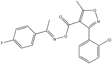 3-(2-chlorophenyl)-4-[({[1-(4-fluorophenyl)ethylidene]amino}oxy)carbonyl]-5-methylisoxazole Struktur