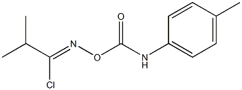 2-methyl-N-[(4-toluidinocarbonyl)oxy]propanimidoyl chloride Struktur