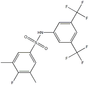 N1-[3,5-di(trifluoromethyl)phenyl]-4-fluoro-3,5-dimethylbenzene-1-sulfonami de Struktur