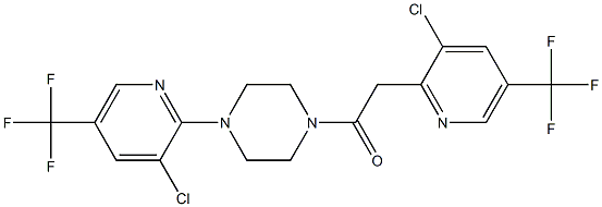 2-[3-chloro-5-(trifluoromethyl)-2-pyridinyl]-1-{4-[3-chloro-5-(trifluoromethyl)-2-pyridinyl]piperazino}-1-ethanone Struktur