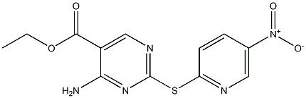 ethyl 4-amino-2-[(5-nitro-2-pyridyl)thio]pyrimidine-5-carboxylate Struktur