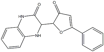 3-(3-oxo-5-phenyl-2,3-dihydrofuran-2-yl)-1,2,3,4-tetrahydroquinoxalin-2-one Struktur