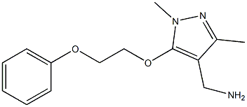 [1,3-dimethyl-5-(2-phenoxyethoxy)-1H-pyrazol-4-yl]methanamine Struktur