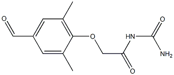 [2-(4-formyl-2,6-dimethylphenoxy)acetyl]urea Struktur