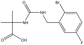 2-({[(2-bromo-5-fluorophenyl)methyl]carbamoyl}amino)-2-methylpropanoic acid Struktur