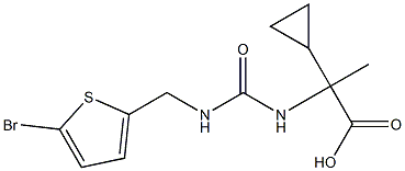 2-({[(5-bromothiophen-2-yl)methyl]carbamoyl}amino)-2-cyclopropylpropanoic acid Struktur