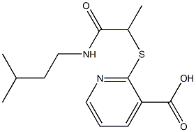 2-({1-[(3-methylbutyl)carbamoyl]ethyl}sulfanyl)pyridine-3-carboxylic acid Struktur