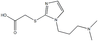 2-({1-[3-(dimethylamino)propyl]-1H-imidazol-2-yl}sulfanyl)acetic acid Struktur