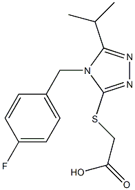 2-({4-[(4-fluorophenyl)methyl]-5-(propan-2-yl)-4H-1,2,4-triazol-3-yl}sulfanyl)acetic acid Struktur