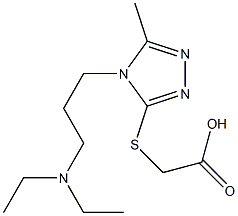 2-({4-[3-(diethylamino)propyl]-5-methyl-4H-1,2,4-triazol-3-yl}sulfanyl)acetic acid Struktur