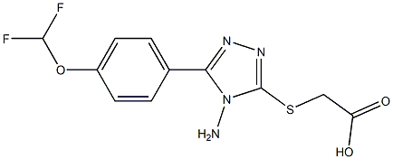 2-({4-amino-5-[4-(difluoromethoxy)phenyl]-4H-1,2,4-triazol-3-yl}sulfanyl)acetic acid Struktur