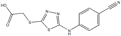 2-({5-[(4-cyanophenyl)amino]-1,3,4-thiadiazol-2-yl}sulfanyl)acetic acid Struktur