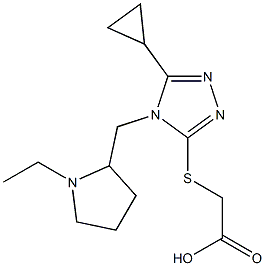 2-({5-cyclopropyl-4-[(1-ethylpyrrolidin-2-yl)methyl]-4H-1,2,4-triazol-3-yl}sulfanyl)acetic acid Struktur