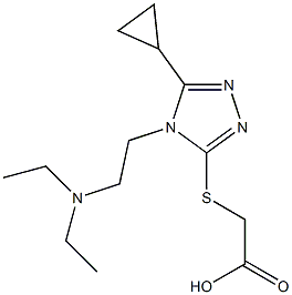 2-({5-cyclopropyl-4-[2-(diethylamino)ethyl]-4H-1,2,4-triazol-3-yl}sulfanyl)acetic acid Struktur