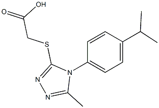 2-({5-methyl-4-[4-(propan-2-yl)phenyl]-4H-1,2,4-triazol-3-yl}sulfanyl)acetic acid Struktur