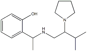 2-(1-{[3-methyl-2-(pyrrolidin-1-yl)butyl]amino}ethyl)phenol Struktur