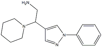 2-(1-phenyl-1H-pyrazol-4-yl)-2-piperidin-1-ylethanamine Struktur