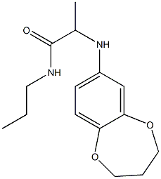 2-(3,4-dihydro-2H-1,5-benzodioxepin-7-ylamino)-N-propylpropanamide Struktur