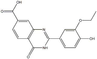 2-(3-ethoxy-4-hydroxyphenyl)-4-oxo-3,4-dihydroquinazoline-7-carboxylic acid Struktur