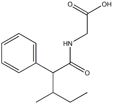 2-(3-methyl-2-phenylpentanamido)acetic acid Struktur