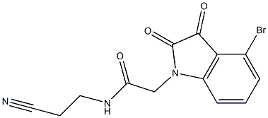 2-(4-bromo-2,3-dioxo-2,3-dihydro-1H-indol-1-yl)-N-(2-cyanoethyl)acetamide Struktur