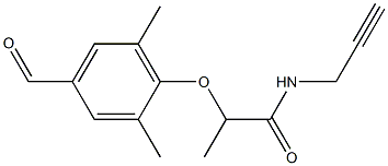 2-(4-formyl-2,6-dimethylphenoxy)-N-(prop-2-yn-1-yl)propanamide Struktur