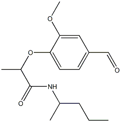 2-(4-formyl-2-methoxyphenoxy)-N-(pentan-2-yl)propanamide Struktur