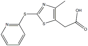 2-[4-methyl-2-(pyridin-2-ylsulfanyl)-1,3-thiazol-5-yl]acetic acid Struktur