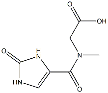 2-[N-methyl(2-oxo-2,3-dihydro-1H-imidazol-4-yl)formamido]acetic acid Struktur