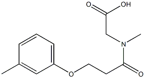 2-[N-methyl-3-(3-methylphenoxy)propanamido]acetic acid Struktur