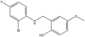 2-{[(2-bromo-4-fluorophenyl)amino]methyl}-4-methoxyphenol Struktur