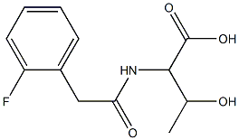 2-{[(2-fluorophenyl)acetyl]amino}-3-hydroxybutanoic acid Struktur